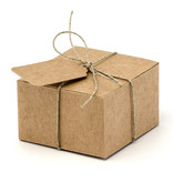 Vierkante Geschenkdoosjes Kraft (10st)