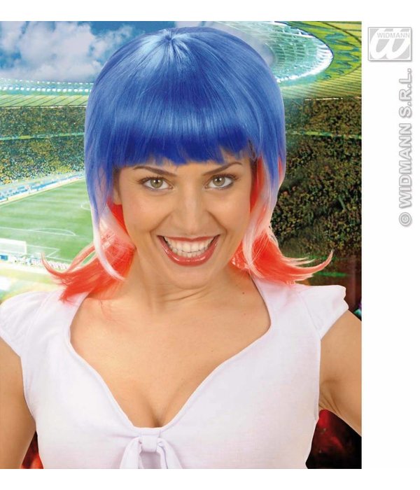Pruik supporter Frankrijk vrouw