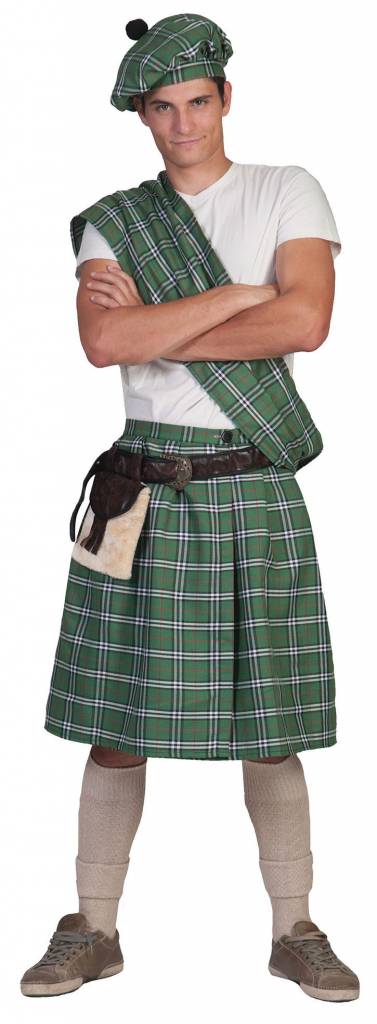 Schotse Highlander pak man groen afbeelding