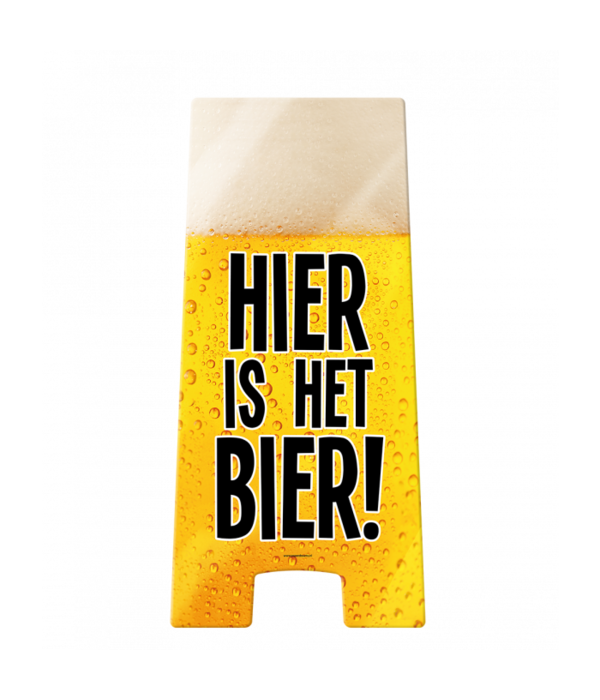 Waarschuwingsbord Hier is het Bier