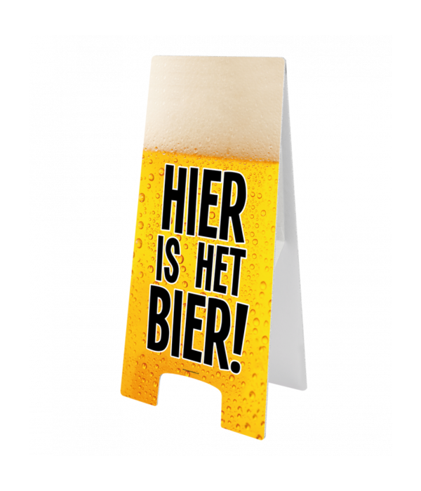 Waarschuwingsbord Hier is het Bier