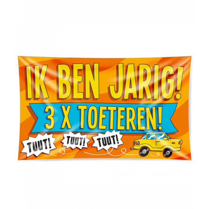 Gevelvlag Verjaardag 3x toeteren afbeelding