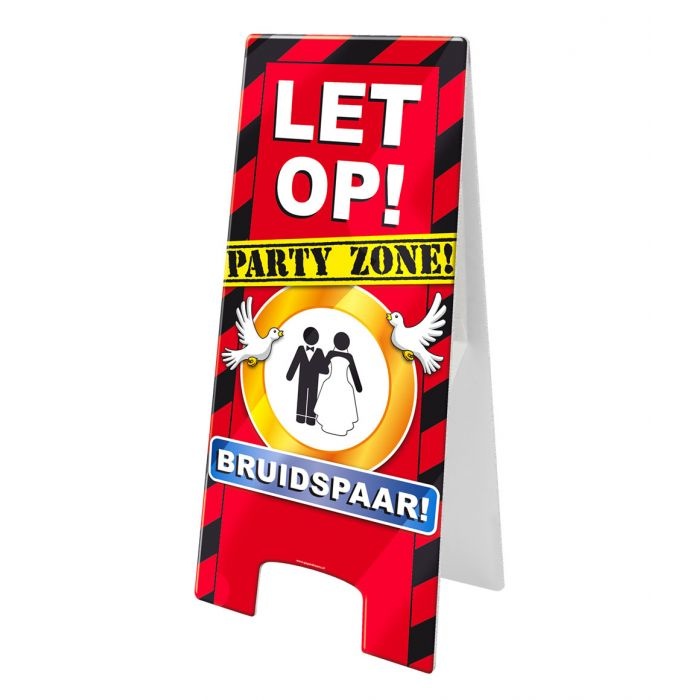 Waarschuwingsbord Bruidspaar