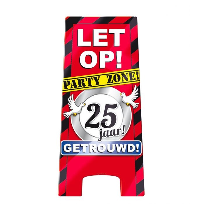 Waarschuwingsbord 25 jaar getrouwd