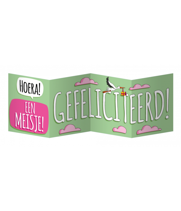 Surprise Card - Hoera een meisje