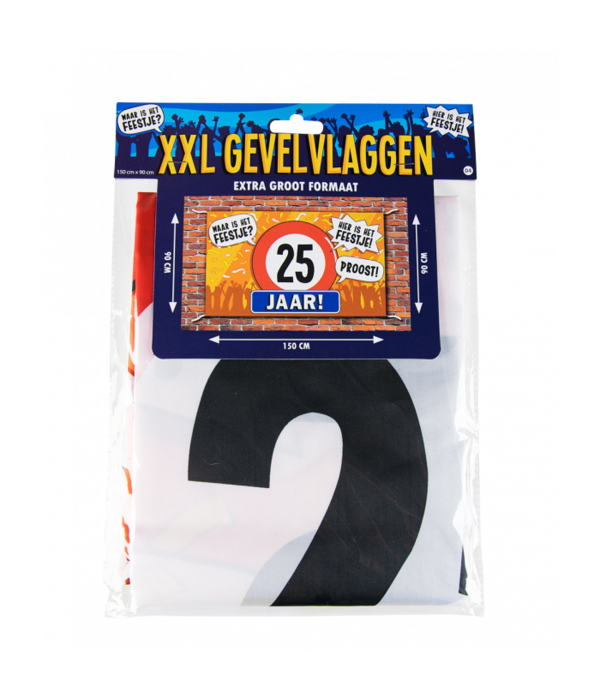 Gevelvlag 25 jaar 90x150 cm