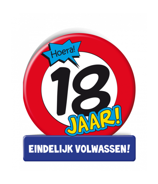 Wenskaart Verkeersbord 18 Jaar