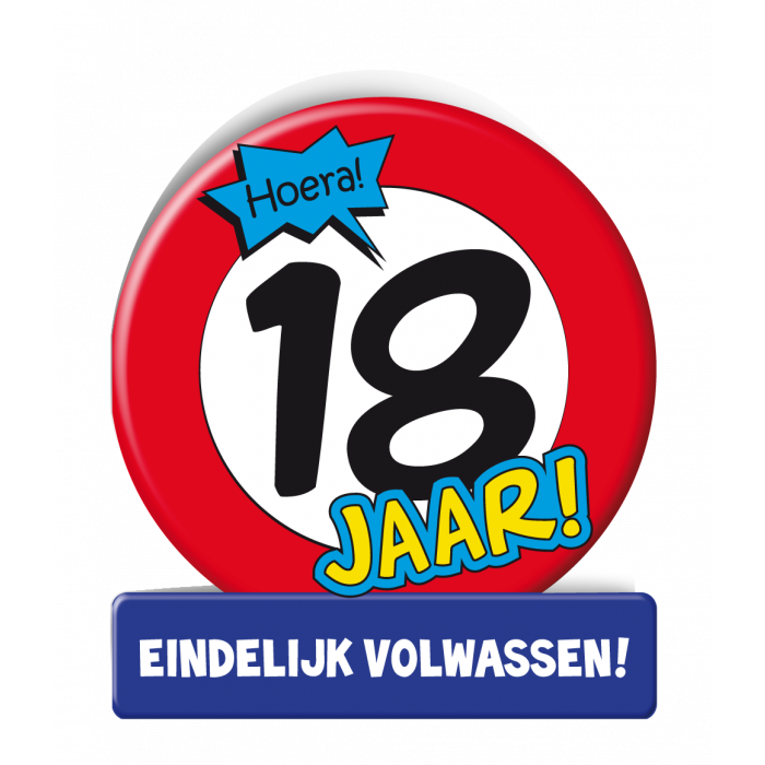 Wenskaart Verkeersbord 18 Jaar