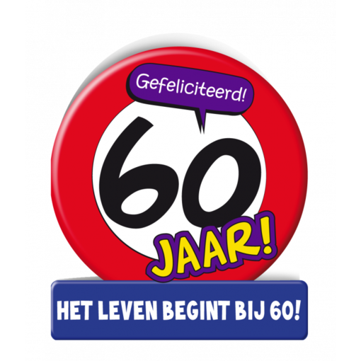 Wenskaart Verkeersbord 60 Jaar