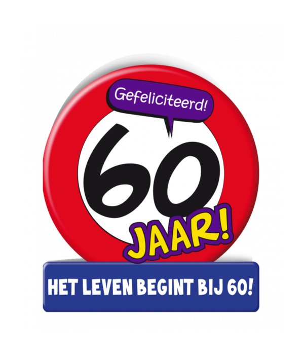 Wenskaart Verkeersbord 60 Jaar