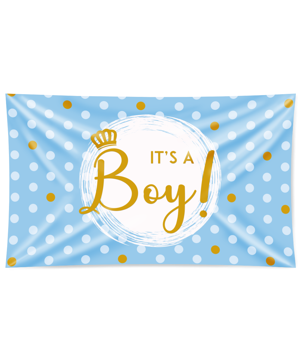 Gevelvlag It&apos;s a Boy! Blauw (150x90cm) afbeelding