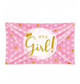 Gevelvlag It's a Girl! Roze (150x90cm)