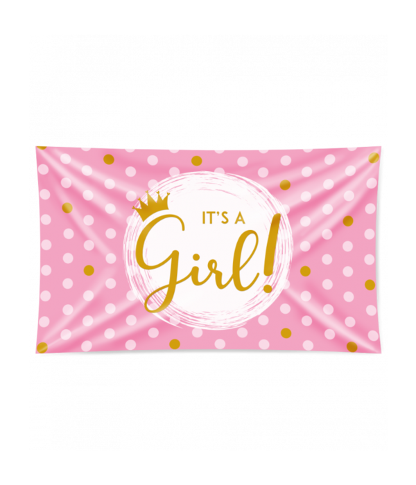 Gevelvlag It's a Girl! Roze (150x90cm)