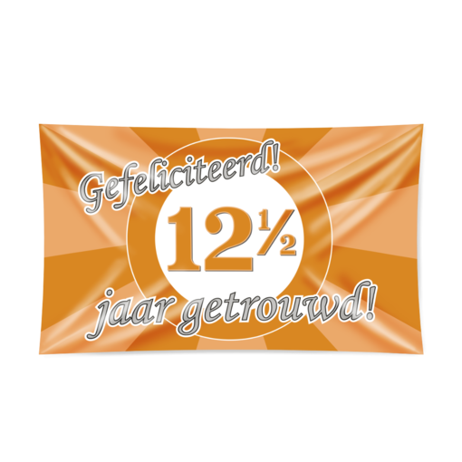 Gevelvlag 12,5 Jaar Getrouwd Brons (150x90cm)