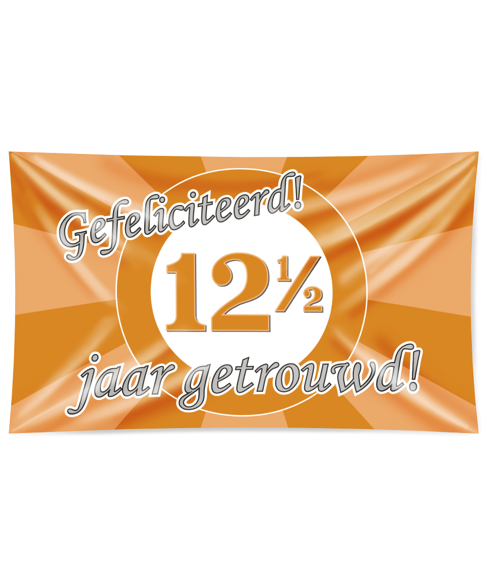 Gevelvlag 12,5 Jaar Getrouwd Brons (150x90cm)