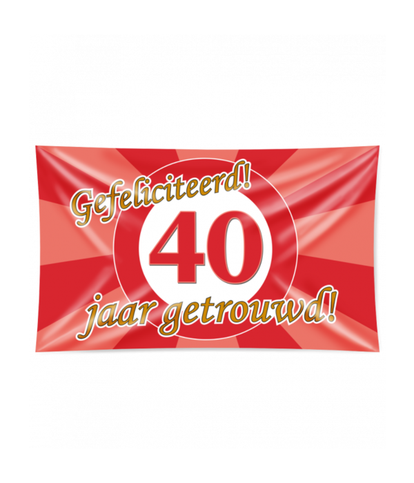 Gevelvlag 40 Jaar Getrouwd Rood (150x90cm)