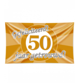 Gevelvlag 50 Jaar Getrouwd Goud (150x90cm)