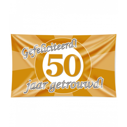 Gevelvlag 50 Jaar Getrouwd Goud  (150x90cm)