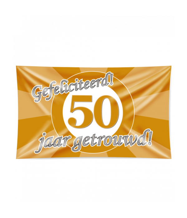 Gevelvlag 50 Jaar Getrouwd Goud (150x90cm)