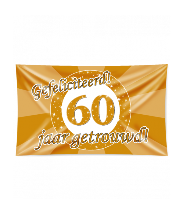 Gevelvlag 60 Jaar Getrouwd Goud (150x90cm)