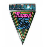 Party Vlaggenlijn Neon 25 Jaar - 10 Meter