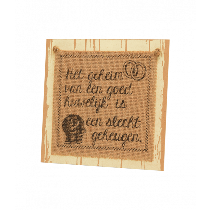 Houten Decoratie ´Het Geheim Van Een Goed Huwelijk´ afbeelding