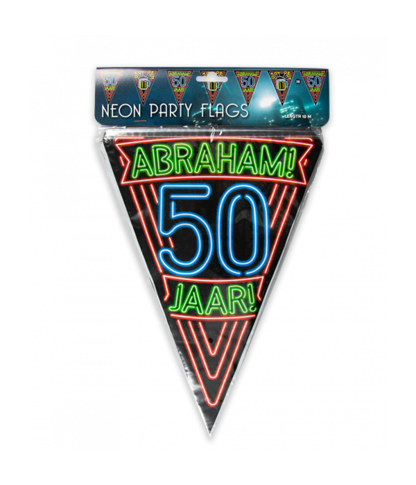 Neon Vlaggetjes Abraham 50 Jaar
