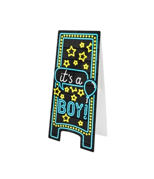 Waarschuwingsbord Neon Hoera Een Jongen!