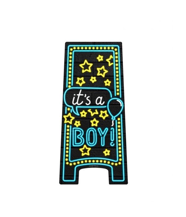 Waarschuwingsbord Neon Hoera Een Jongen!