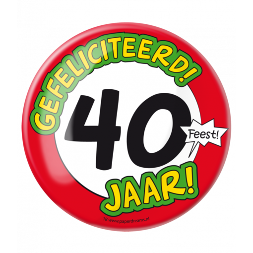 XL Button 40 Jaar