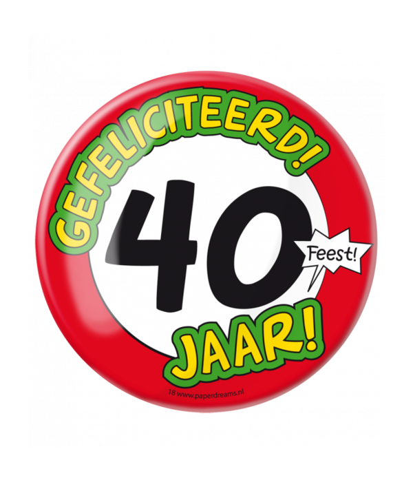 XL Button 40 Jaar