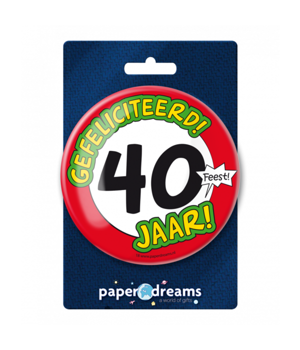XL Button 40 Jaar