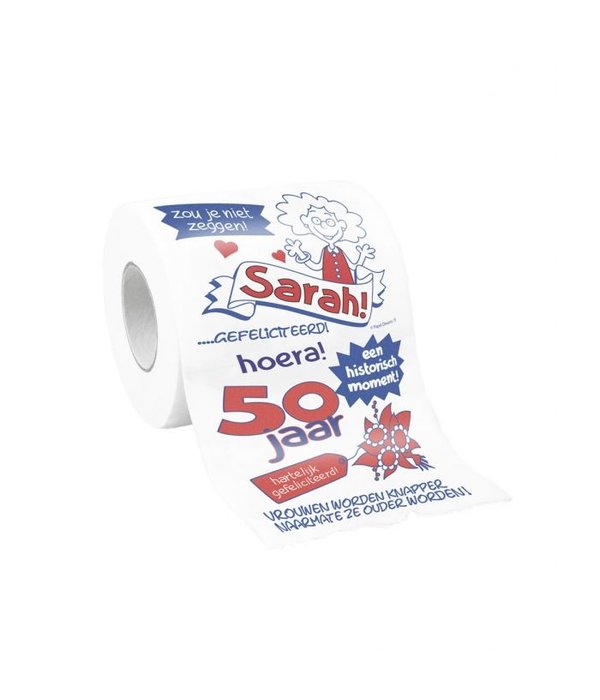 Toiletpapier Bedrukt Sarah 50 jaar