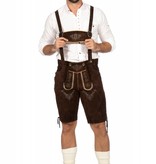 Lederhose Kort Heren Donkerbruin Elite