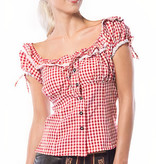 Tiroler blouse dames Liesl Rood/Wit