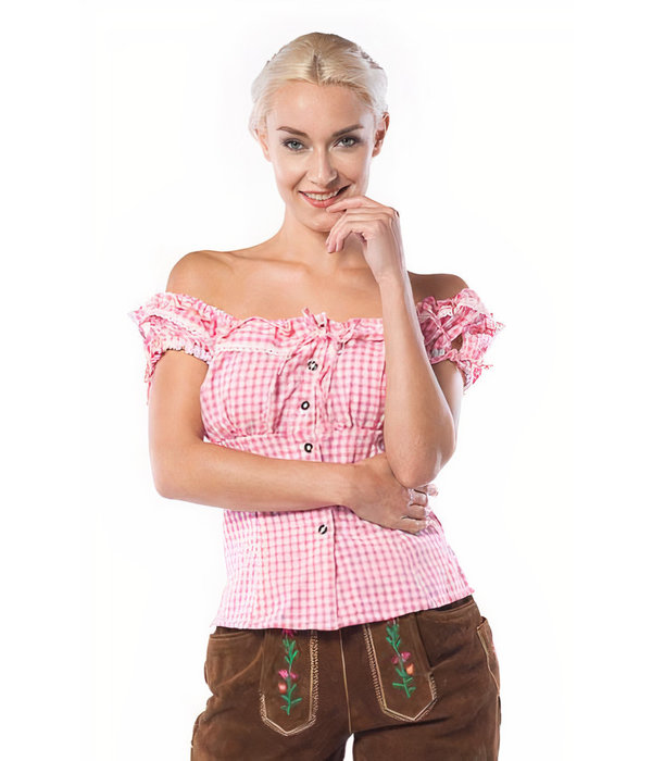 Apres Ski blouse dames Liesl Roze/Wit