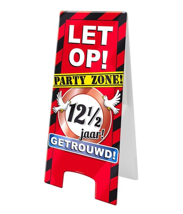 Waarschuwingsbord 12,5 Jaar Getrouwd