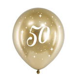 Glossy Ballonnen 50 goud (30cm, 6st)
