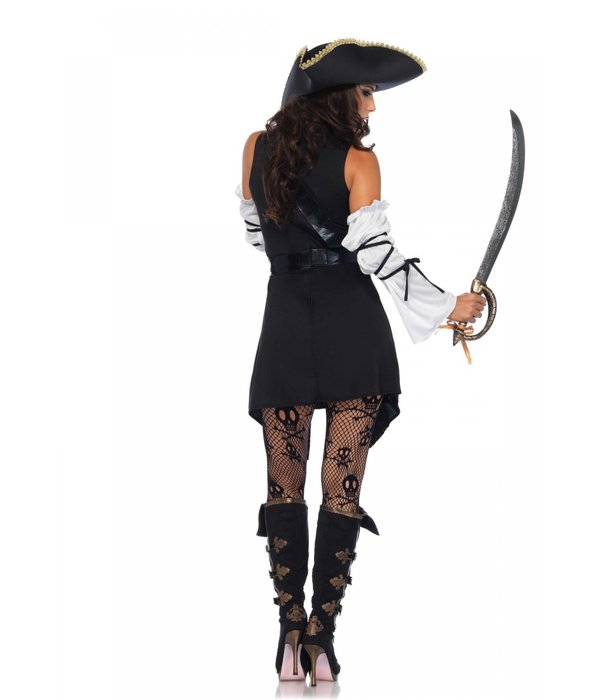 Piraten Kostuum Zwart/Goud Deluxe