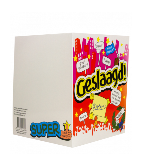 Geslaagd wenskaart cartoon