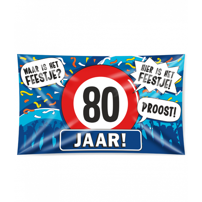 Gevelvlag 80 jaar 90 x 150cm afbeelding