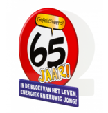 Wenskaart Verkeersbord 65 Jaar