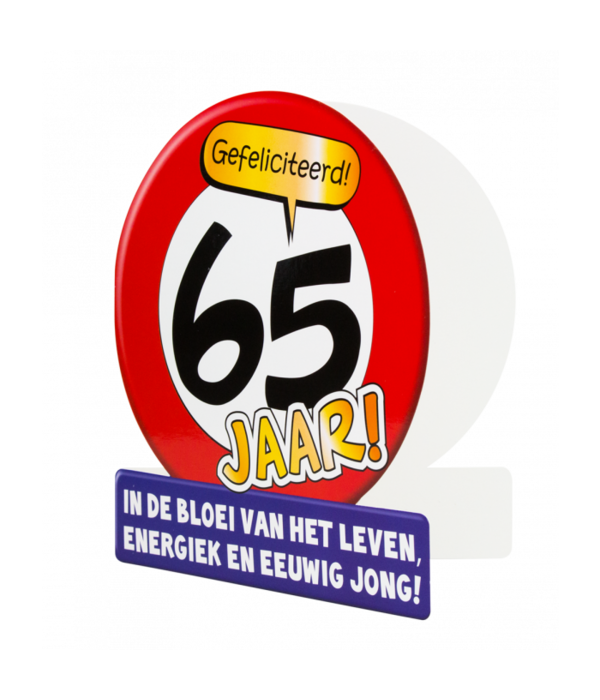 Wenskaart Verkeersbord 65 Jaar