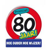 Wenskaart Verkeersbord 80 Jaar