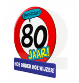 Wenskaart Verkeersbord 80 Jaar