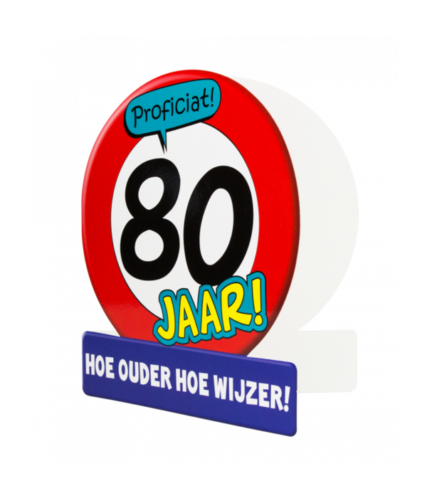 Wenskaart Verkeersbord 80 Jaar