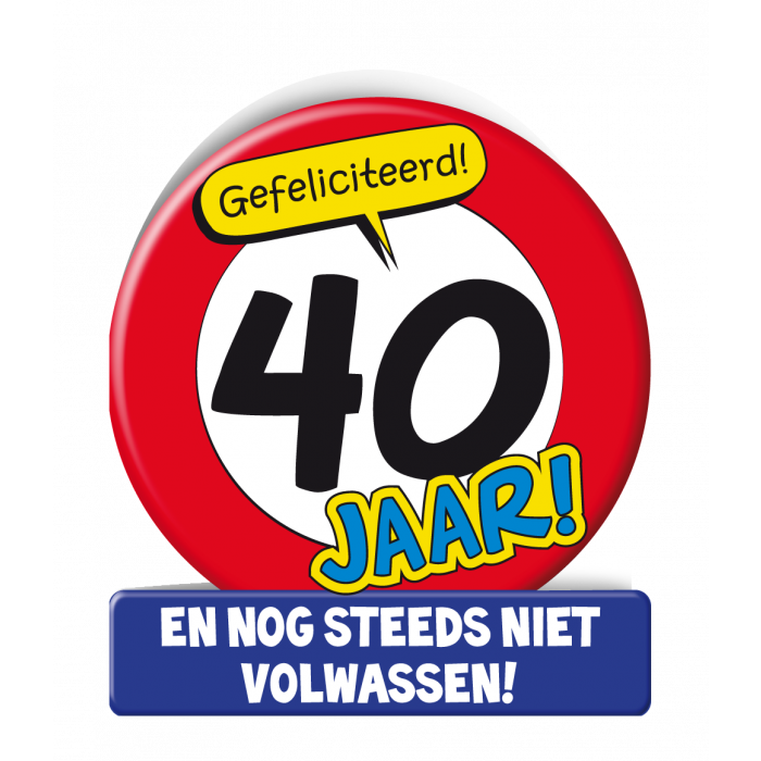 Wenskaart Verkeersbord 40 Jaar