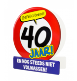 Wenskaart Verkeersbord 40 Jaar