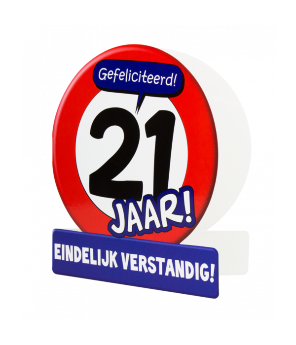 Wenskaart Verkeersbord 21 Jaar