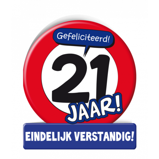 Wenskaart Verkeersbord 21 Jaar